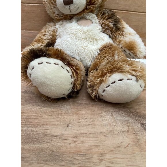 EUC  Build-A-Bear Workshop Brown & White Patchwork Teddy Bear Plush Toy - Picture 4 of 5